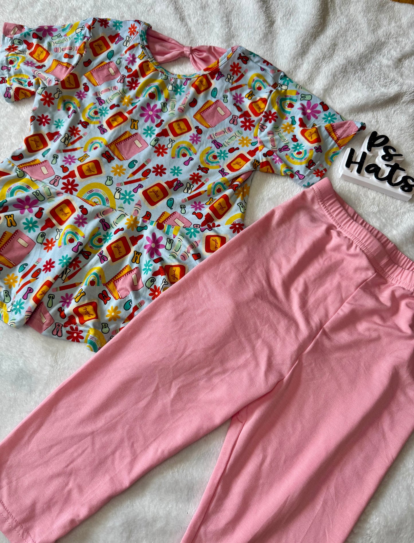 School Supplies Capri Leggings Set