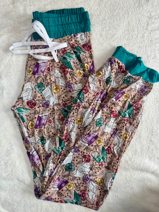 Floral Books Mama Joggers