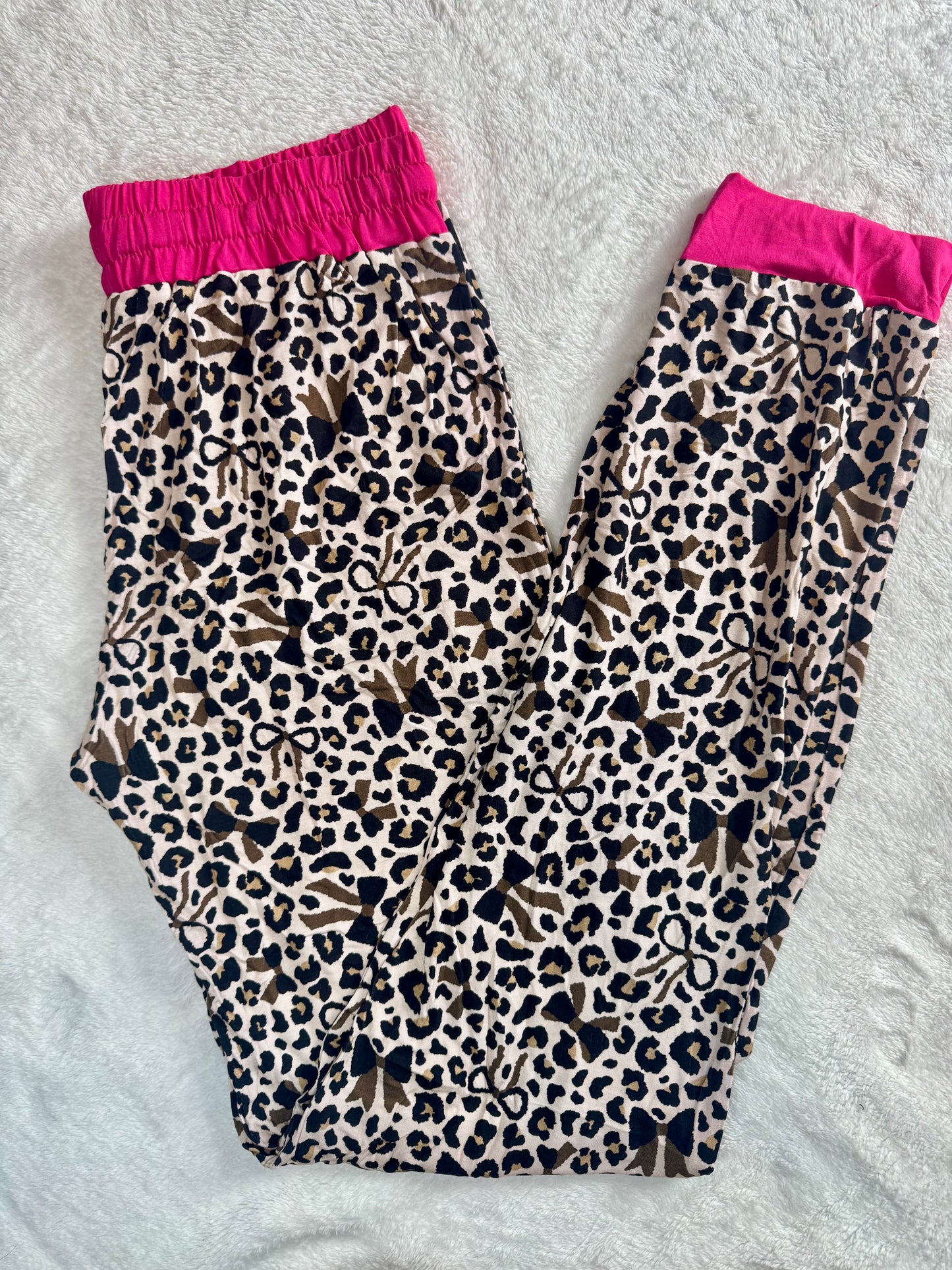 Leopard Bows Mama Joggers