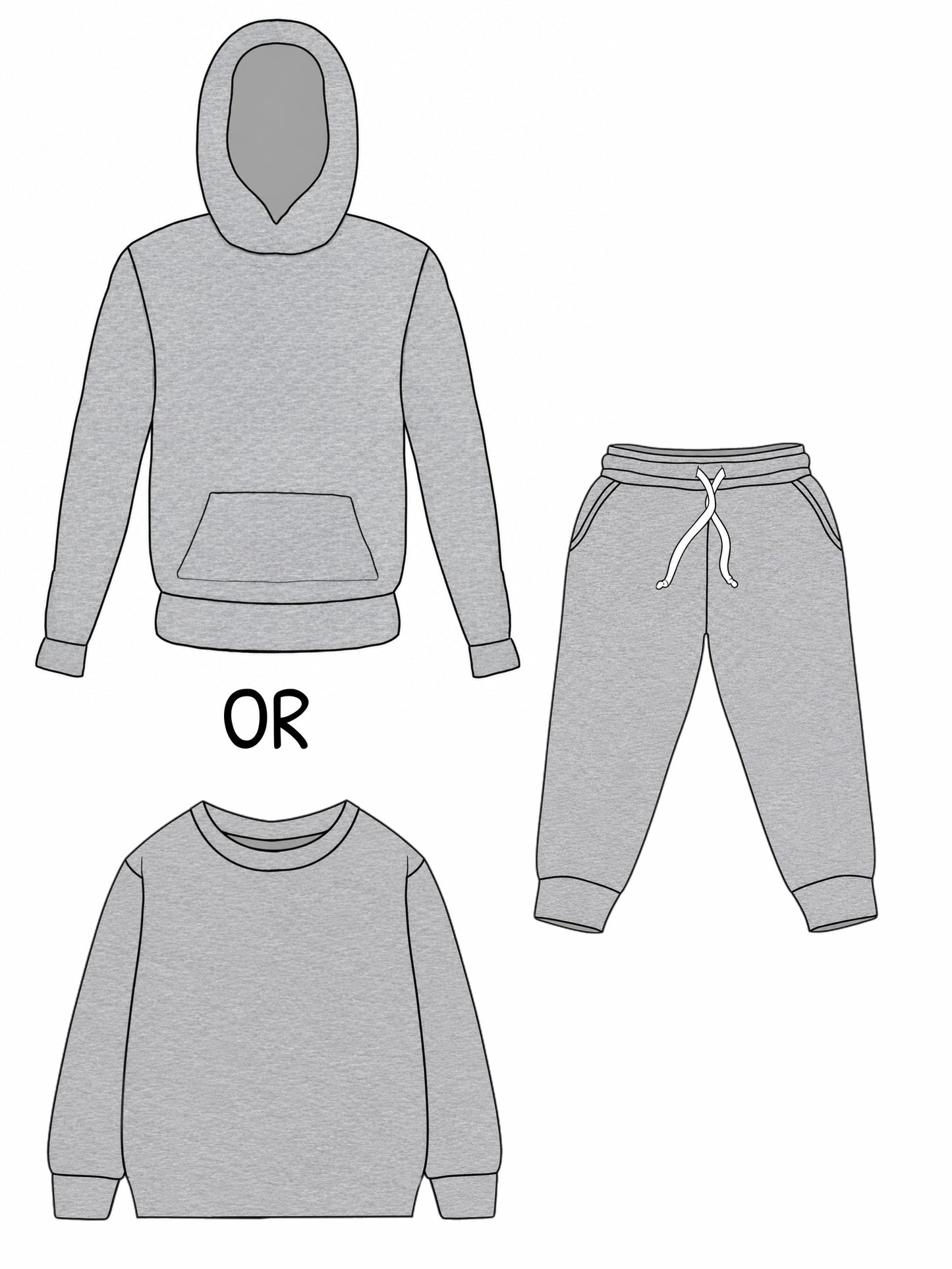 Heather Grey Fleece Set