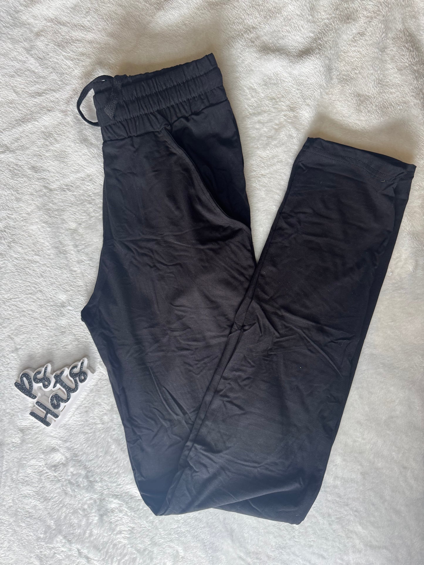 Solid Black Dad Joggers