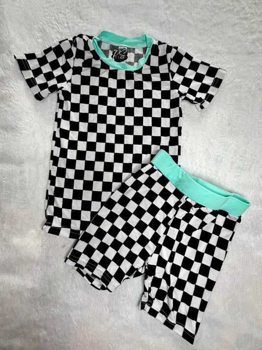 Turquoise Checks