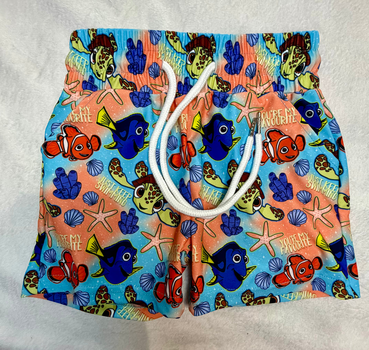 Just Keep Swimming Trunks