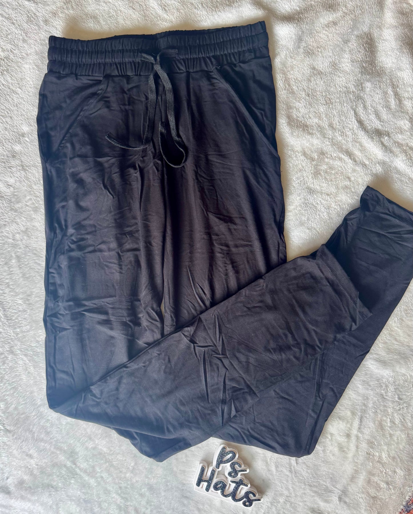Solid Black Dad Joggers