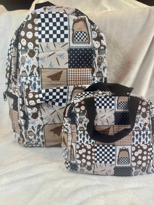 Back to School Tan Set - Backpack & Lunch Bag