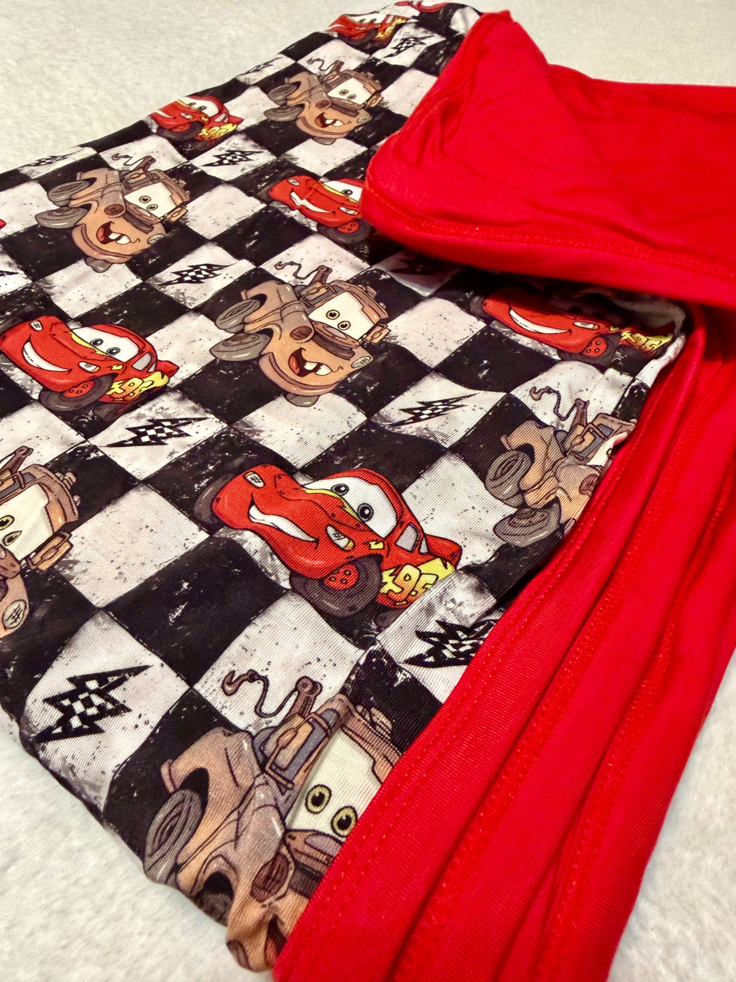 Checkered Cars - Throw Size