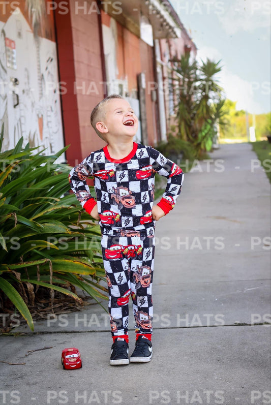 Checkered Cars Pants Set