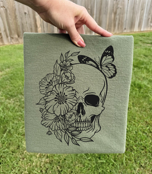 Floral Skelly & Butterfly