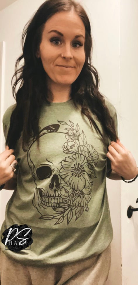 Floral Skelly & Butterfly