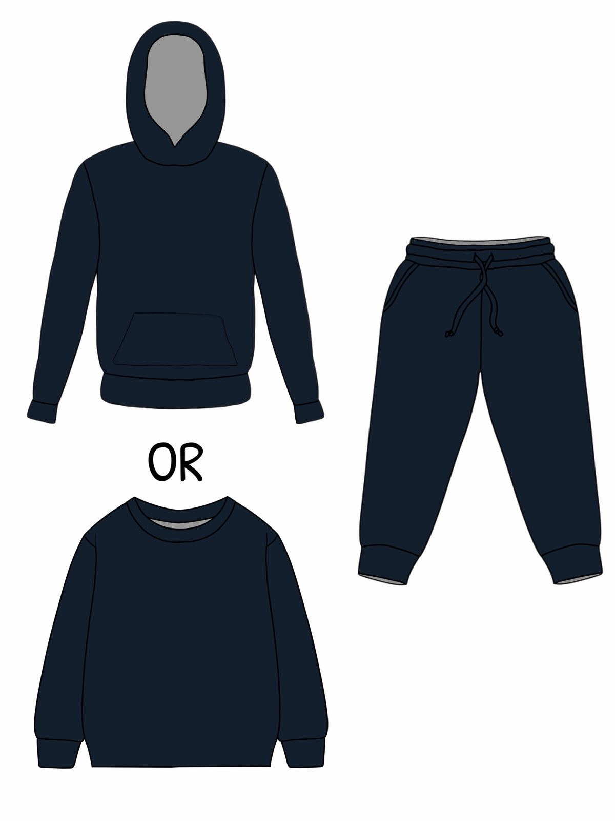 Navy Fleece Set