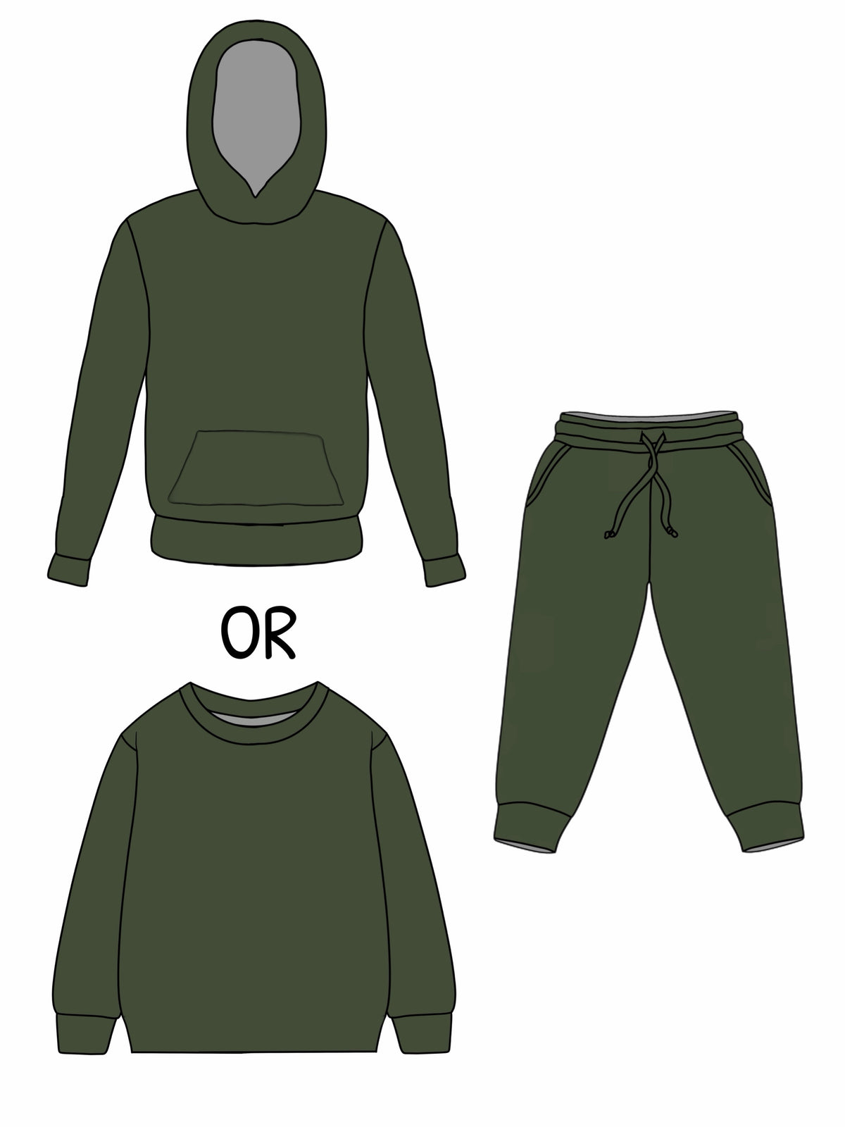 Olive Fleece Set