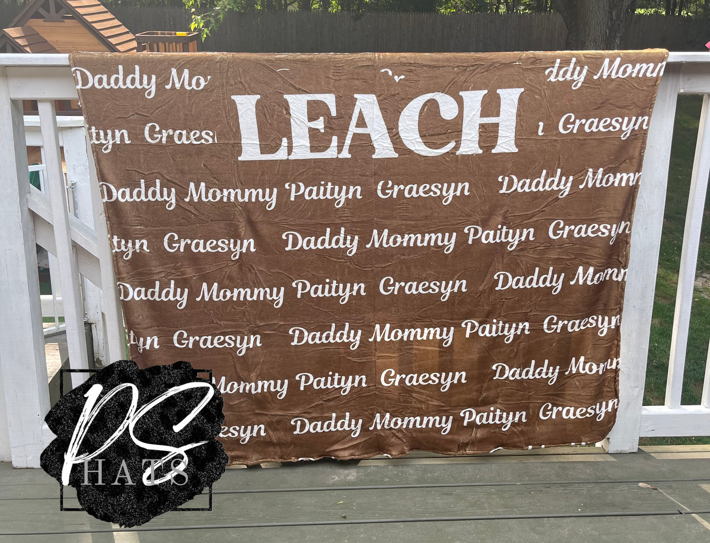Personalized Name Blankets WITH large middle word
