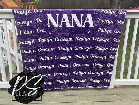 Personalized Name Blankets WITH large middle word. - REPS